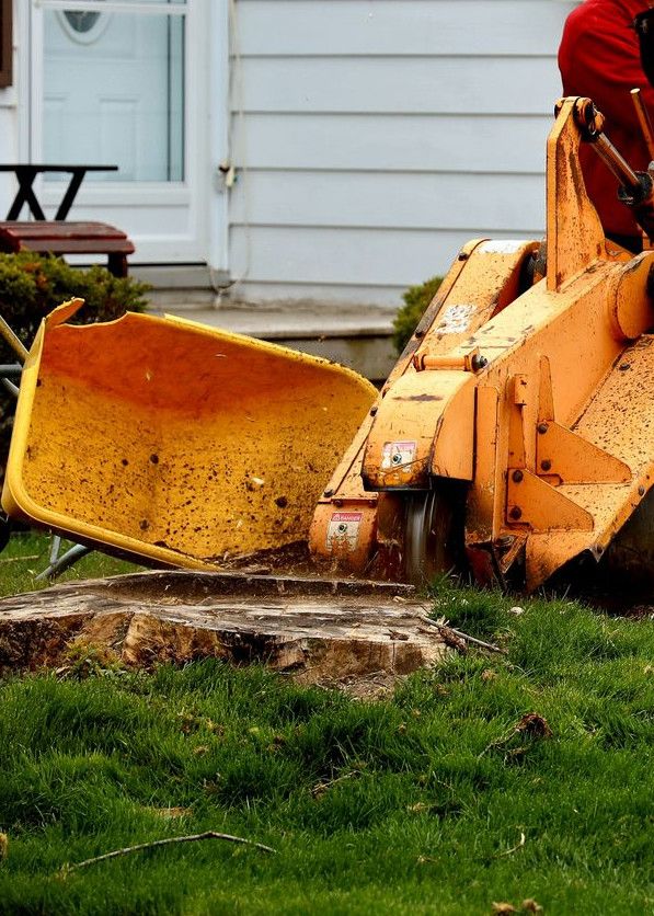man in orange jacket sitting on yellow and black tractor